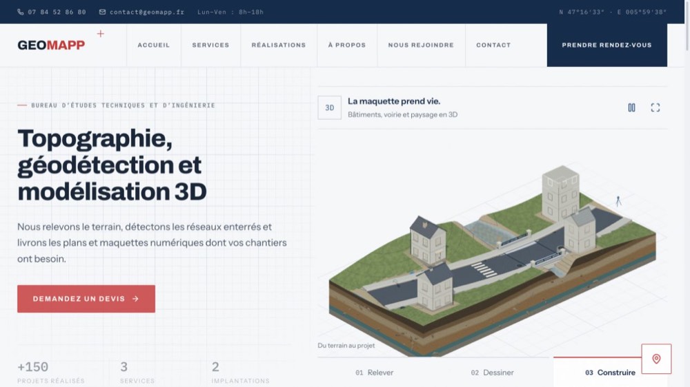 Aperçu du site GEOMAPP, bureau d’études